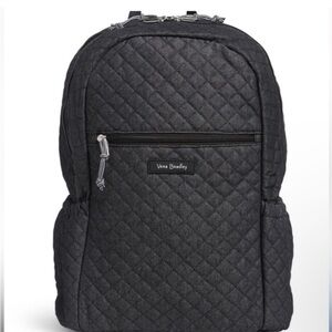 Vera Bradley Essential Backpack in Black Denim Cotton NWT